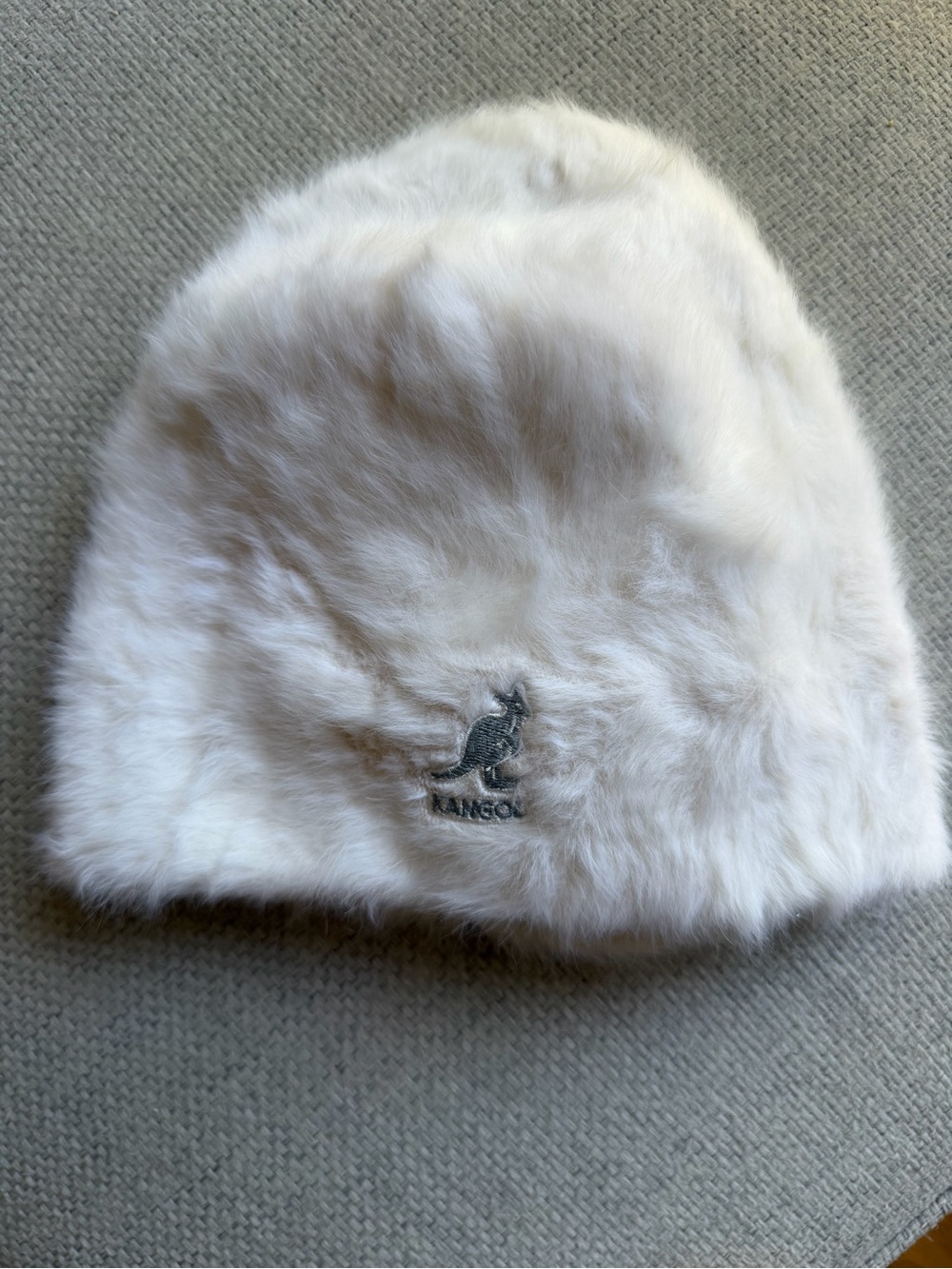 Kangol Plush Fur Beanie Hat in Cream